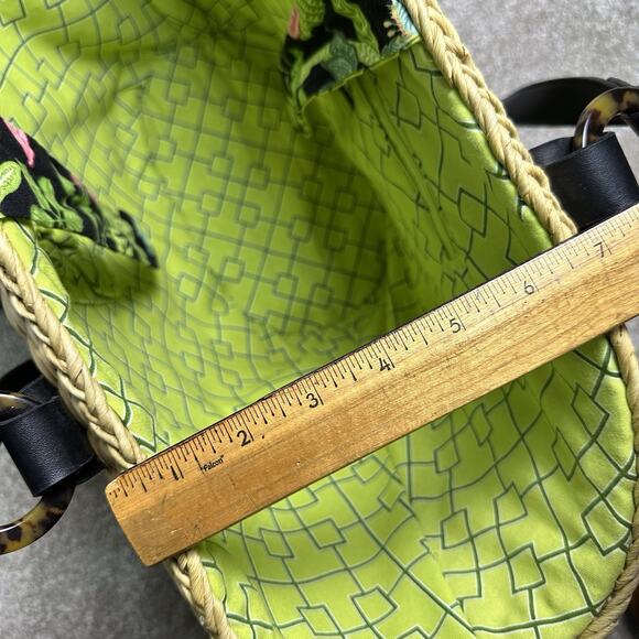 Vera Bradley Botanica Print Beach Tote Natural Woven Straw Sea Shell Bead Cruise - Picture 14 of 14